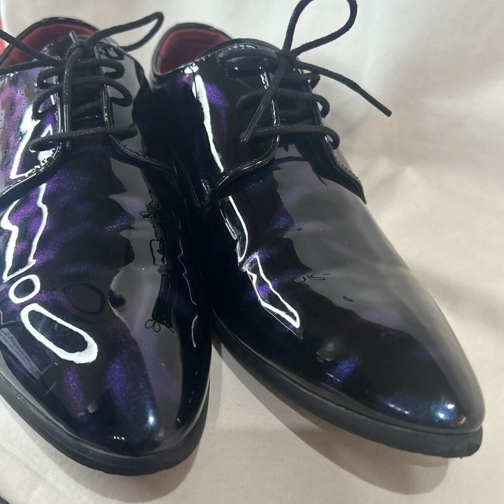 Men Patent Leather Lace Up Oxford Pointed Toe Dress Business Fashion Shoes - Picture 14 of 16